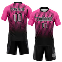 Charger l&#39;image dans la galerie, Custom Pink Black-White Lines Sublimation Volleyball Uniform Jersey
