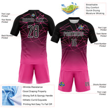 Laden Sie das Bild in den Galerie-Viewer, Custom Pink Black-White Abstract Network Sublimation Volleyball Uniform Jersey
