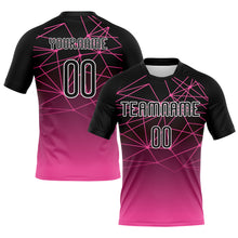 Charger l&#39;image dans la galerie, Custom Pink Black-White Abstract Network Sublimation Volleyball Uniform Jersey
