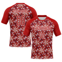 Charger l&#39;image dans la galerie, Custom Red White Geometric Shape Sublimation Volleyball Uniform Jersey
