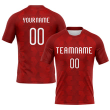 Загрузить изображение в средство просмотра галереи, Custom Red White Geometric Shape Sublimation Volleyball Uniform Jersey
