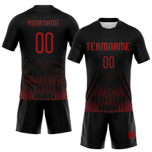 Charger l&#39;image dans la galerie, Custom Black Red Zigzag Sublimation Volleyball Uniform Jersey
