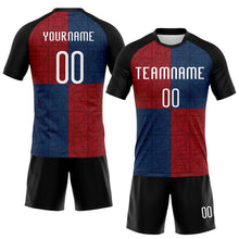 Загрузить изображение в средство просмотра галереи, Custom Black Red-Royal Geometric Shape Sublimation Volleyball Uniform Jersey
