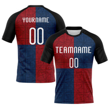 Charger l&#39;image dans la galerie, Custom Black Red-Royal Geometric Shape Sublimation Volleyball Uniform Jersey
