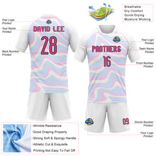 Laden Sie das Bild in den Galerie-Viewer, Custom White Pink-Black Liquid Fluid Sublimation Volleyball Uniform Jersey
