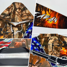 Laden Sie das Bild in den Galerie-Viewer, Custom Stitched Camo White-Black 3D American Flag And Hunting Tools Deer Hunting Sports Pullover Sweatshirt Hoodie
