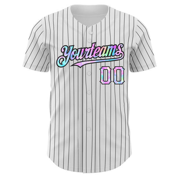 Cheap Custom Aqua White Pinstripe Black Authentic Baseball Jersey Free  Shipping – CustomJerseysPro