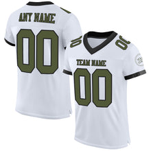 Laden Sie das Bild in den Galerie-Viewer, Custom White Olive-Black Mesh Authentic Football Jersey
