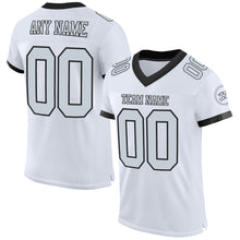 Laden Sie das Bild in den Galerie-Viewer, Custom White Silver-Black Mesh Authentic Football Jersey
