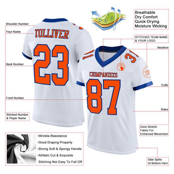 Cheap Custom Royal Neon Green-White Mesh Authentic Football Jersey Free  Shipping – CustomJerseysPro