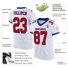 Laden Sie das Bild in den Galerie-Viewer, Custom White Red-Royal Mesh Authentic Football Jersey
