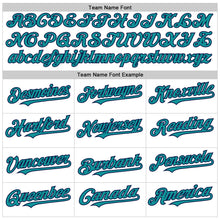 Load image into Gallery viewer, Custom White Teal Pinstripe Navy Authentic Sleeveless Baseball Jersey
