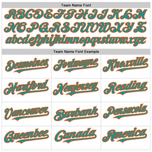 Custom White Teal Pinstripe Orange Authentic Sleeveless Baseball Jersey