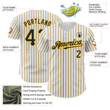 Laden Sie das Bild in den Galerie-Viewer, Custom White (Black Gold Pinstripe) Black-Gold Authentic Baseball Jersey
