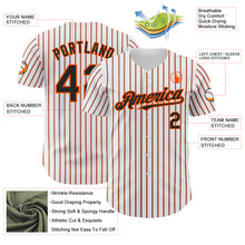 Загрузить изображение в средство просмотра галереи, Custom White (Black Orange Pinstripe) Orange-Black Authentic Baseball Jersey
