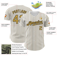 Laden Sie das Bild in den Galerie-Viewer, Custom White (Black Old Gold Pinstripe) Old Gold-Black Authentic Baseball Jersey
