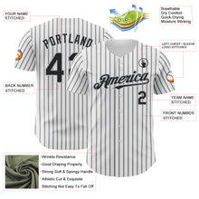 Laden Sie das Bild in den Galerie-Viewer, Custom White (Black Gray Pinstripe) Black-Gray Authentic Baseball Jersey
