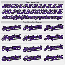 Load image into Gallery viewer, Custom White (Black Purple Pinstripe) Purple-Black Authentic Baseball Jersey
