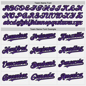 Custom White (Black Purple Pinstripe) Purple-Black Authentic Baseball Jersey