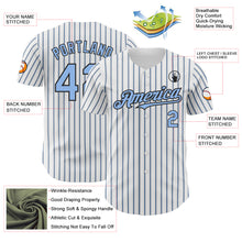 Load image into Gallery viewer, Custom White (Black Light Blue Pinstripe) Light Blue-Black Authentic Baseball Jersey
