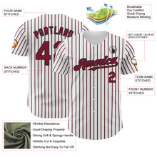 Charger l&#39;image dans la galerie, Custom White (Black Crimson Pinstripe) Crimson-Black Authentic Baseball Jersey
