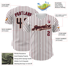 Laden Sie das Bild in den Galerie-Viewer, Custom White (Black Crimson Pinstripe) Black Crimson-Cream Authentic Baseball Jersey
