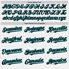 Load image into Gallery viewer, Custom White (Black Teal Pinstripe) Black-Teal Authentic Baseball Jersey
