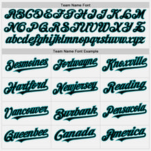 Laden Sie das Bild in den Galerie-Viewer, Custom White (Black Teal Pinstripe) Black-Teal Authentic Baseball Jersey
