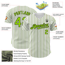 Laden Sie das Bild in den Galerie-Viewer, Custom White (Black Neon Green Pinstripe) Neon Green-Black Authentic Baseball Jersey
