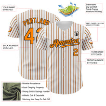 Load image into Gallery viewer, Custom White (Black Bay Orange Pinstripe) Neon Green-Black Authentic Baseball Jersey
