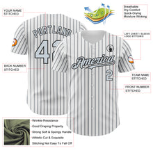 Laden Sie das Bild in den Galerie-Viewer, Custom White (Black Silver Pinstripe) Silver-Black Authentic Baseball Jersey
