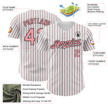 Charger l&#39;image dans la galerie, Custom White (Black Medium Pink Pinstripe) Silver-Black Authentic Baseball Jersey
