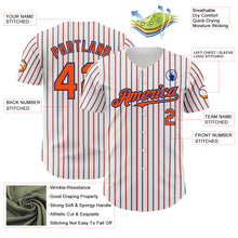 Charger l&#39;image dans la galerie, Custom White (Royal Orange Pinstripe) Orange-Royal Authentic Baseball Jersey
