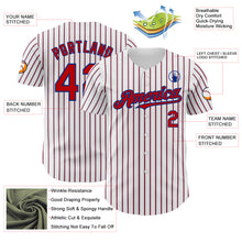 Laden Sie das Bild in den Galerie-Viewer, Custom White (Royal Red Pinstripe) Red-Royal Authentic Baseball Jersey
