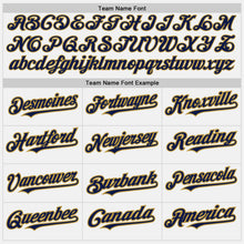 Charger l&#39;image dans la galerie, Custom White (Navy Old Gold Pinstripe) Navy-Old Gold Authentic Baseball Jersey
