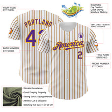 Загрузить изображение в средство просмотра галереи, Custom White (Purple Gold Pinstripe) Purple-Gold Authentic Baseball Jersey
