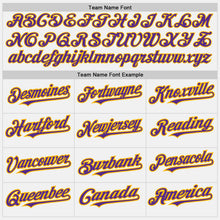 Load image into Gallery viewer, Custom White (Purple Gold Pinstripe) Purple-Gold Authentic Baseball Jersey
