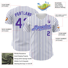 Charger l&#39;image dans la galerie, Custom White (Purple Light Blue Pinstripe) Purple-Light Blue Authentic Baseball Jersey
