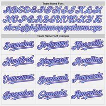 Charger l&#39;image dans la galerie, Custom White (Purple Light Blue Pinstripe) Purple-Light Blue Authentic Baseball Jersey
