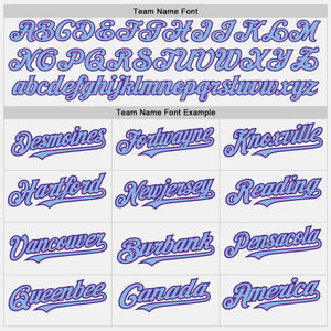 Custom White (Purple Light Blue Pinstripe) Purple-Light Blue Authentic Baseball Jersey