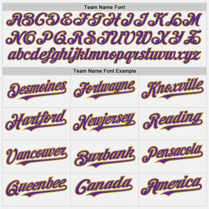 Custom White (Purple Old Gold Pinstripe) Purple-Old Gold Authentic Baseball Jersey