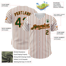 Загрузить изображение в средство просмотра галереи, Custom White (Green Orange Pinstripe) Green-Orange Authentic Baseball Jersey
