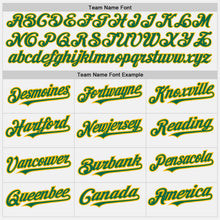 Load image into Gallery viewer, Custom White (Kelly Green Gold Pinstripe) Kelly Green-Gold Authentic Baseball Jersey
