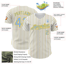 Загрузить изображение в средство просмотра галереи, Custom White (Light Blue Yellow Pinstripe) Light Blue-Yellow Authentic Baseball Jersey
