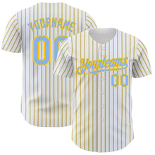 Загрузить изображение в средство просмотра галереи, Custom White (Light Blue Yellow Pinstripe) Light Blue-Yellow Authentic Baseball Jersey
