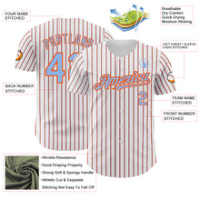 Загрузить изображение в средство просмотра галереи, Custom White (Light Blue Orange Pinstripe) Light Blue-Orange Authentic Baseball Jersey
