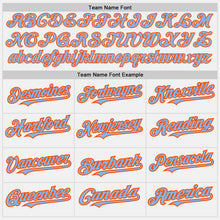 Load image into Gallery viewer, Custom White (Light Blue Orange Pinstripe) Light Blue-Orange Authentic Baseball Jersey
