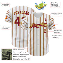 Charger l&#39;image dans la galerie, Custom White (Crimson Old Gold Pinstripe) Crimson-Gold Authentic Baseball Jersey
