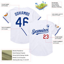 Load image into Gallery viewer, Custom White Royal-Red Mesh Authentic Throwback Baseball Jersey
