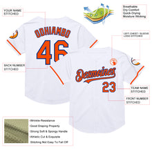 Laden Sie das Bild in den Galerie-Viewer, Custom White Orange-Royal Mesh Authentic Throwback Baseball Jersey
